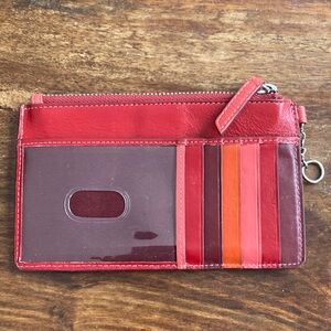 ili New York Red and Pink Leather Wallet